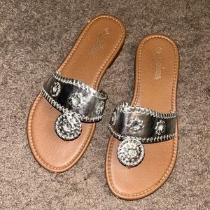 Silver Sandals in Size 11W